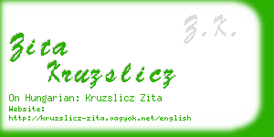 zita kruzslicz business card